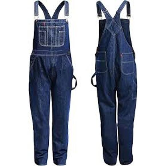 NEW BABAJEE MEN'S DENIM BIB OVERALLS SIZES 34 & 40 - Picture 1 of 12